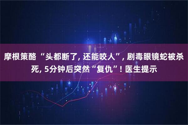 摩根策酪 “头都断了, 还能咬人”, 剧毒眼镜蛇被杀死, 5分钟后突然“复仇”! 医生提示